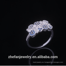 Anillos de bodas italianos de la manera alrededor de Crystal Lady Jewel Bandas de oro Compromiso Gilf para mujeres La joyería plateada de rodio es su buena elección